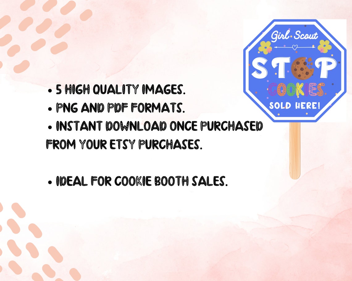 Girl Scout Cookie Booth Signs Printable, Cookie Booth Stop Sign, GS ...