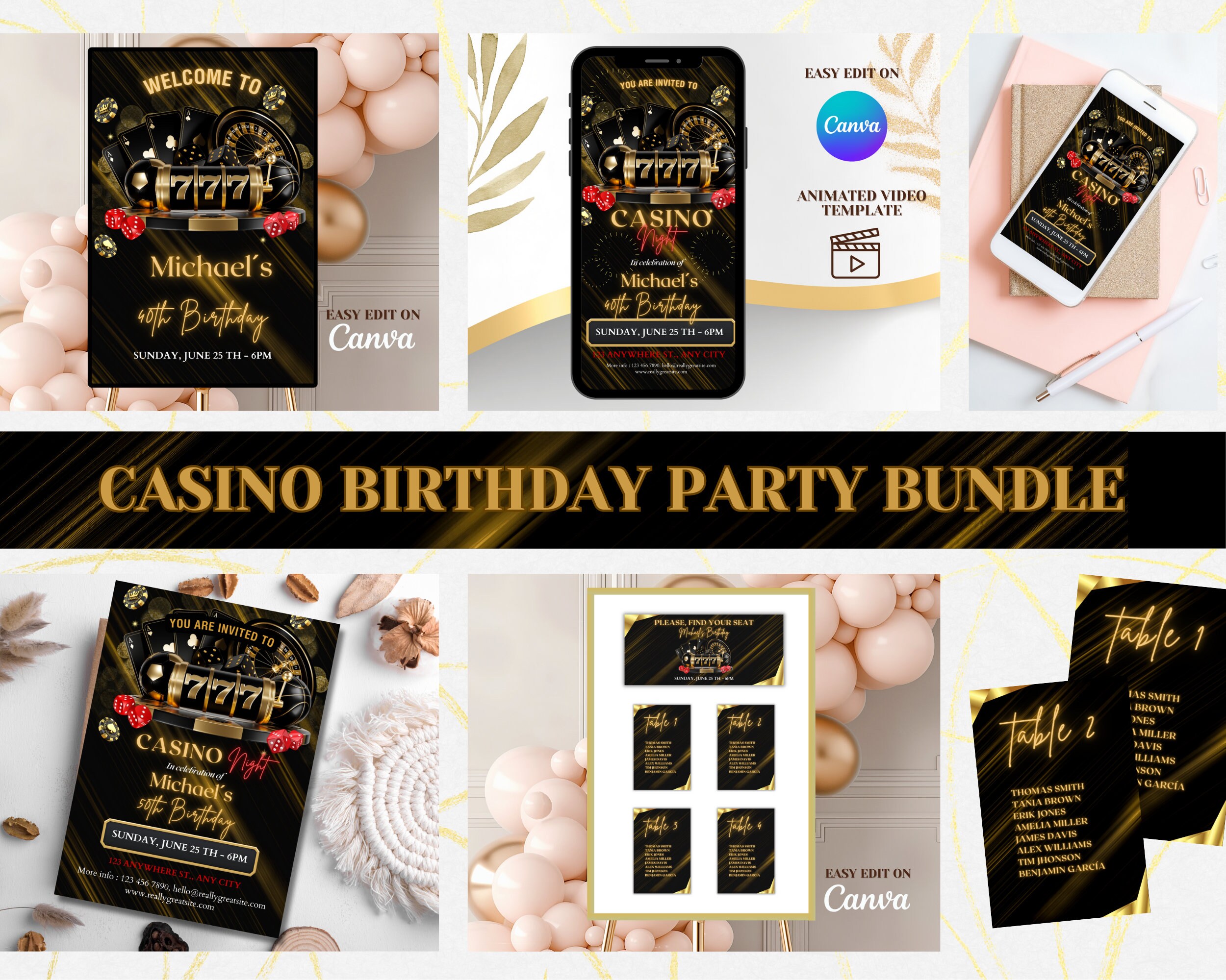 カジノ誕生日招待状バンドル、ポーカー誕生日パーティーバンドル。カジノナイト招待状。カジノ退職パーティー。エースプレイカード。ポーカーパーティー。 -  Etsy 日本