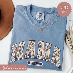 Comfort Colors Leopard Mama Shirt, Mothers Day Gift, Mom Shirt, Retro Mama Shirt, Vintage Mama Tee, Mama Shirt, Leopard Mama T-Shirt