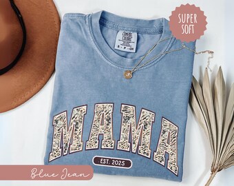 Comfort Colors Leopard Mama Shirt, Mothers Day Gift, Mom Shirt, Retro Mama Shirt, Vintage Mama Tee, Mama Shirt, Leopard Mama T-Shirt