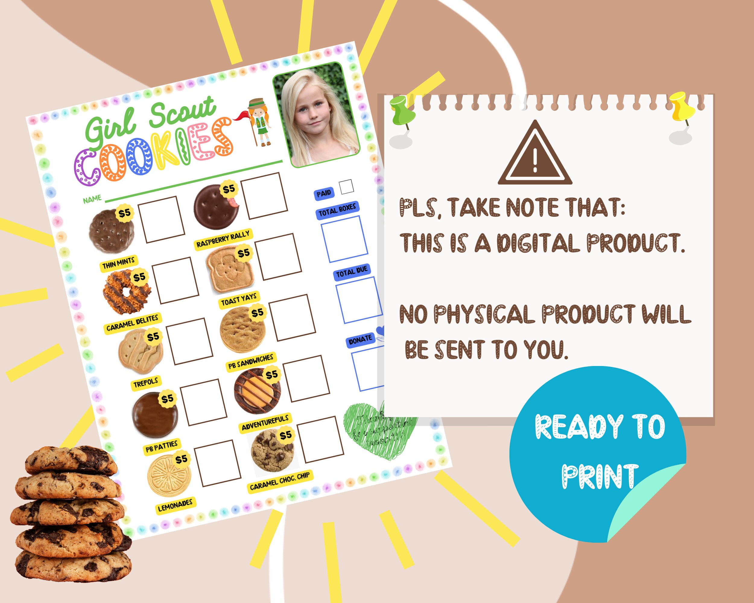 2024 Girl Scout Cookie Order Form, Editable Canva Template, LBB and ABC ...