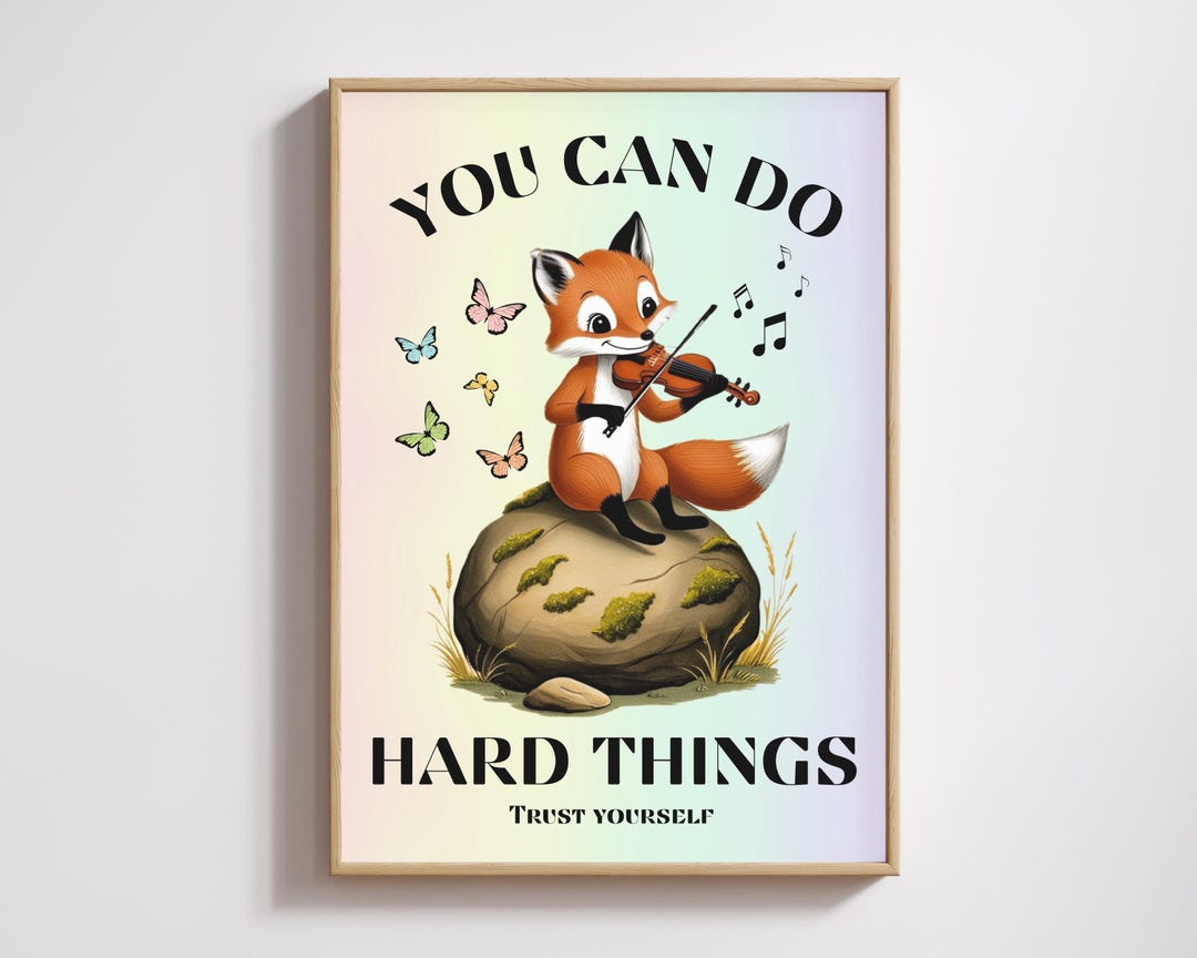 You Can Do Hard Things Poster, Retro Motivation Poster Home Office ...