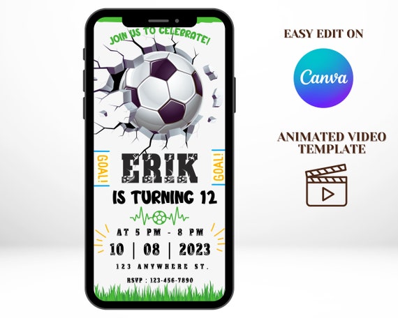 12 Biglietti D'Invito Per Compleanno A Tema Calcio – Formato A6, Con Vernice UV, Fatti In Germania - 2