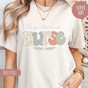 Flower Register Nurse Shirt, Registered Nurse Shirt, RN T-Shirt, Nurse Life Shirt, Registered Nurse Gift Graduation, Nurse Appreciation Gift