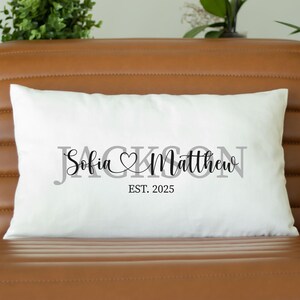 Personalized Pillow, Custom Couple Pillow, Personalized Wedding Gift, Custom Pillow Cover, Newlywed Pillow, Wedding Pillow, Engagement Gift