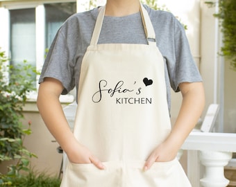 Personalized Apron, Custom Name Apron, Personalized Apron For Women, Custom Cooking Apron, Baking Apron, Gift for Mom, Gift for Grandma