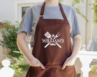 Custom BBQ Apron, Personalized Apron, Apron for Men, Father's Day Gift, Gift for Grandpa, Dad Apron, BBQ Apron, Barbecue Apron, Grill Gift