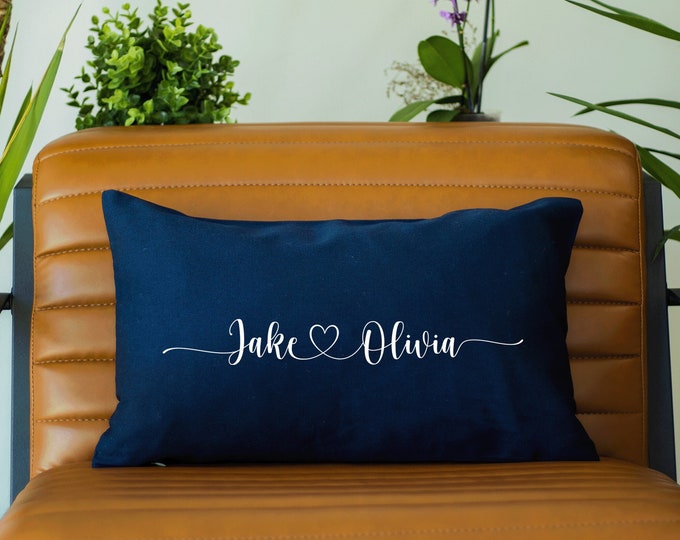 Custom Couple Pillow, Personalized Couple Pillow, Couple Name Pillow, Couple Pillow Cover, Custom Name Pillow, Wedding Gift, Engagement Gift