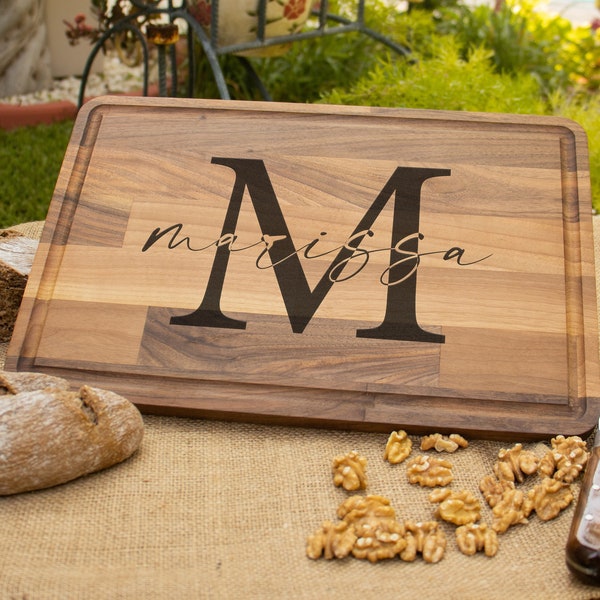 Custom Cutting Board, Personalized Cutting Board, Initial Cutting Board, Engraved Wood Board, Monogram Cutting Board, Charcuterie Board