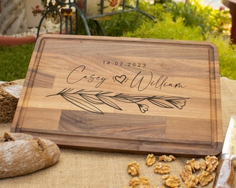 Tabla de corte de pareja, regalo de boda personalizado, tabla de corte personalizada, regalos de boda personalizados, regalo de recién casados, despedida de soltera, regalo de compromiso