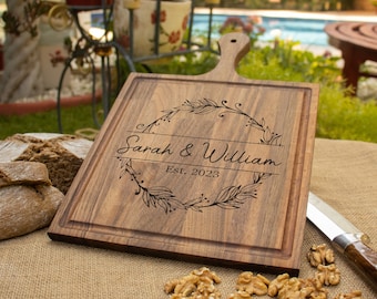 Couple Charcuterie Board, Custom Cutting Board, Personalized Cutting Board, Anniversary Gift, Engraved Wood Board, Wedding Gift, Couple Gift