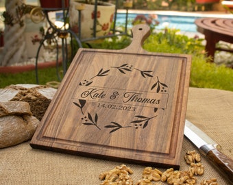 Couple Charcuterie Board, Personalized Cutting Board, Anniversary Gift, Engraved Wood Board, Gift for Couples, Cheese Board, Couple Gift