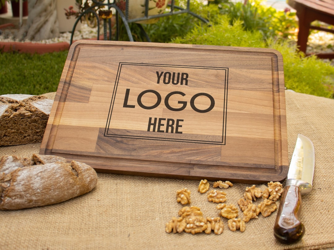 Engraved Logo Cutting Board, Custom Cutting Board, Logo Cutting Board