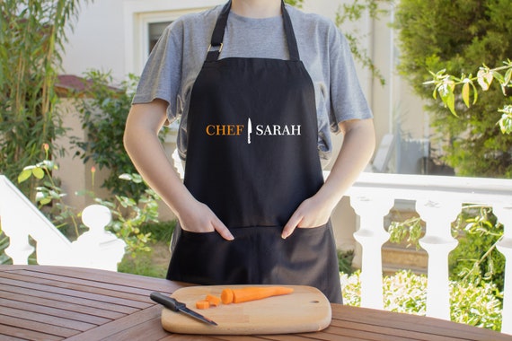 H Style Apron Kitchen Cooking Aprons Long Artist Painting Apron Black