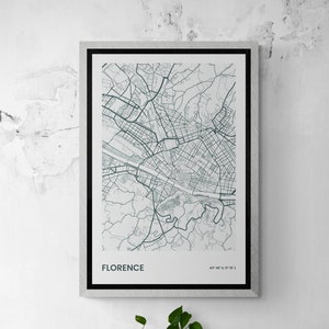 Florence Map Poster, Florence Map Print, Florence City, Fashion wall art, Florence, Black and White Map, Italia, Florence Italy Map