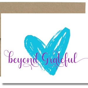 Tarjetas de notas plegadas Beyond Grateful, tarjetas de agradecimiento, juego de 15 con sobres
