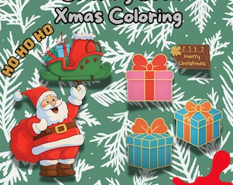 Magical Christmas Coloring Book: Holiday Designs for Kids & Adults (Digital Download)