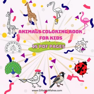 Coloring Pages Activity Book For Kids or Adults -  Digital Colouring Book  For Stress Relief