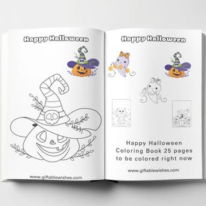 Coloring Book Halloween Stress Relief Coloring Pages, 25 coloring pages, Great Gift book for adults or children