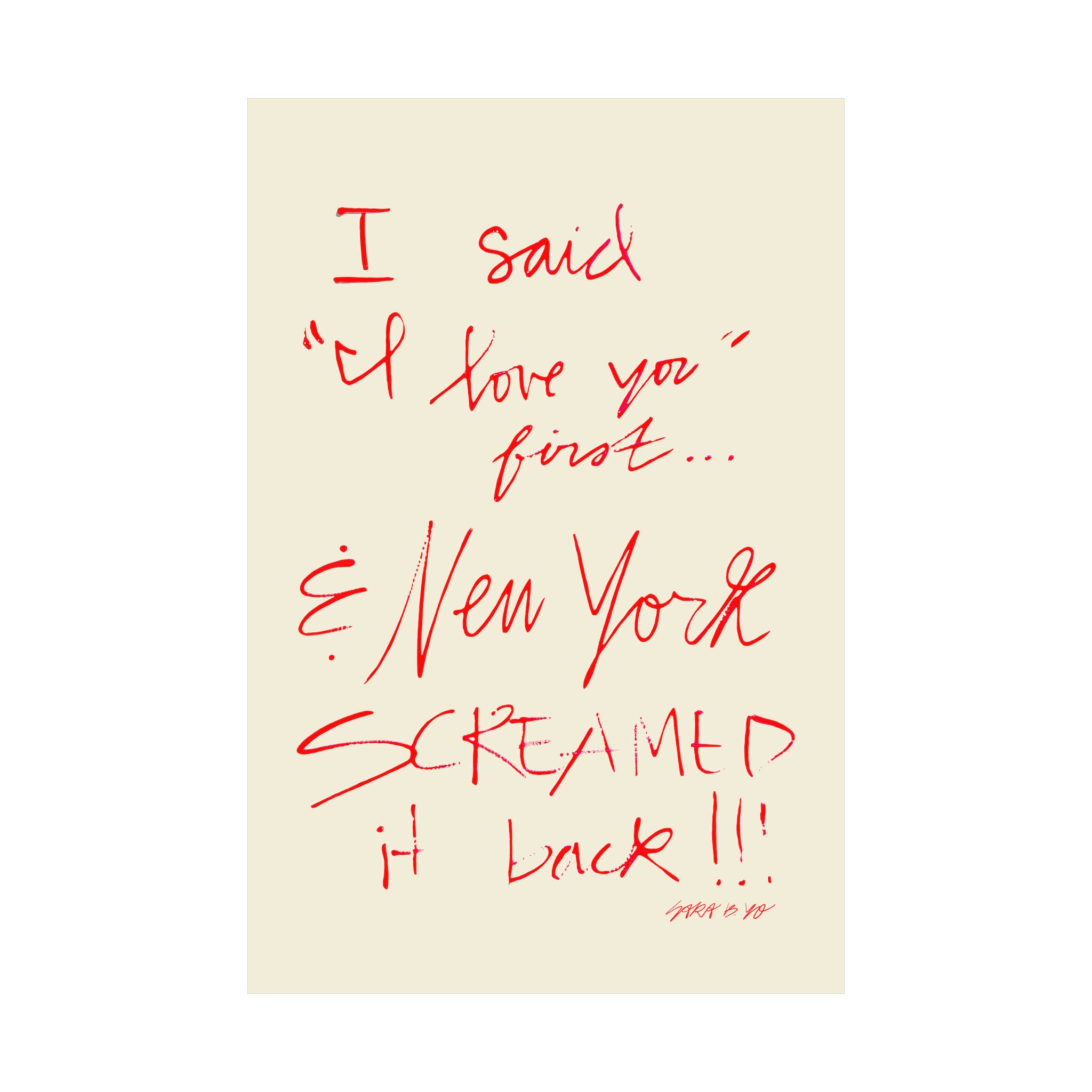 I Love You New York Art Print - Etsy