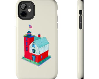 Round Island Lighthouse Phone Case