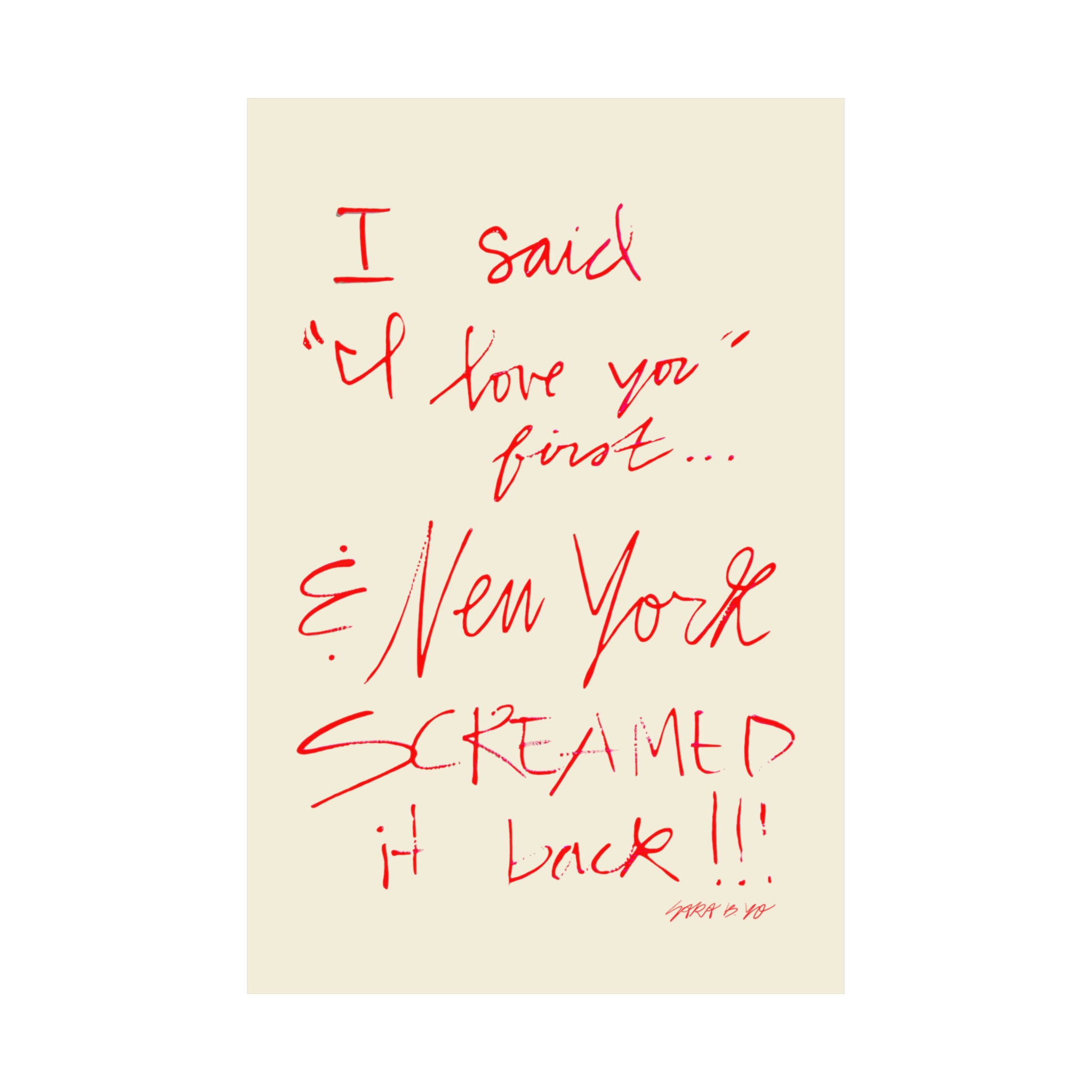 I Love You New York Art Print - Etsy