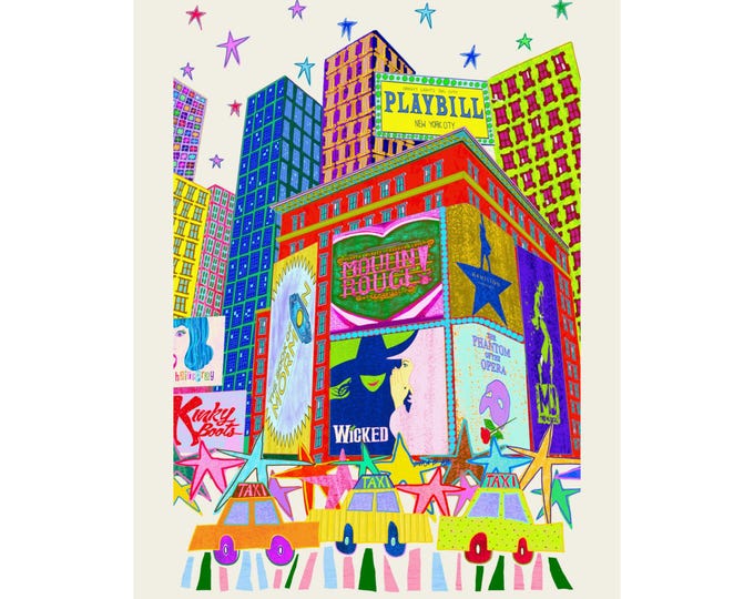Bright Lights Big City Broadway Art Print
