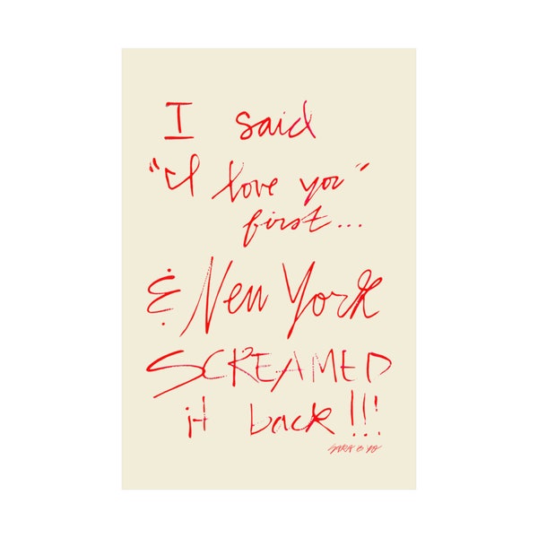 I love you New York Art Print