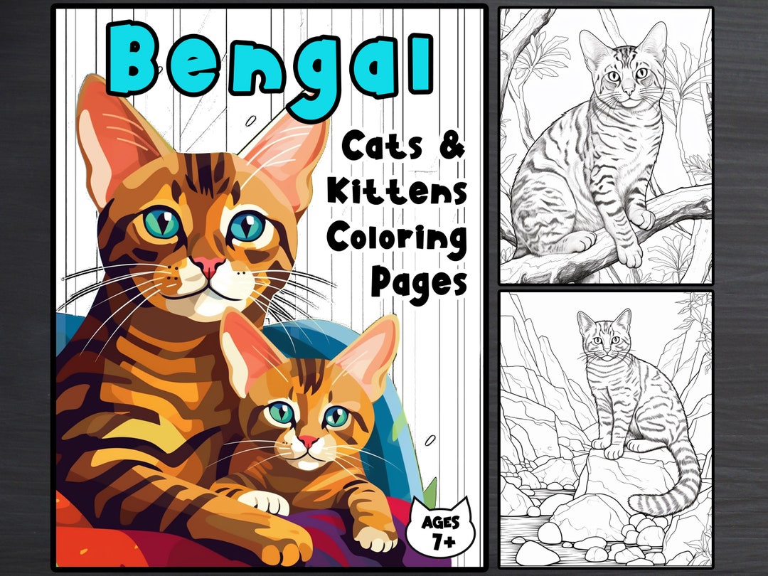 Coloring Pages Bengal Cats and Kittens , Coloring Book Ages 7 ...
