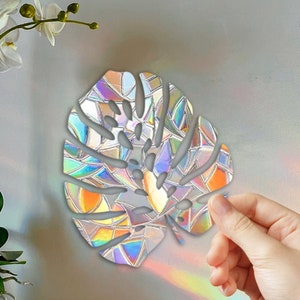 Monstera Leaf Suncatcher Window Sticker Rainbow Maker / Window Prism Decal