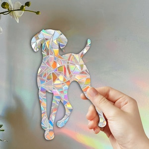 Hungarian Vizsla Dog Window Cling Sun Catcher Decal Pet Sticker / Avoid Bird Strikes / Removable Reusable No adhesive