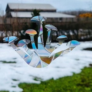 Mushroom Sticker Rainbow Maker Suncatcher Decal Light Catcher Window Cling / home Decor gift
