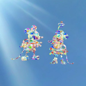 Mickey and Minnie Mouse Suncatchers: Rainbow Window Decals (Set of 2)