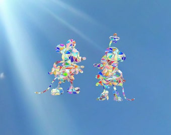 Mickey and Minnie Mouse Suncatchers: Rainbow Window Decals (Set of 2)