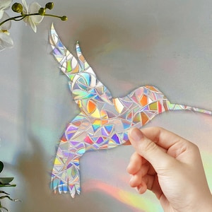 Hummingbird Suncatcher Sticker Rainbow Maker / Sun Catcher Decal Window Cling decal