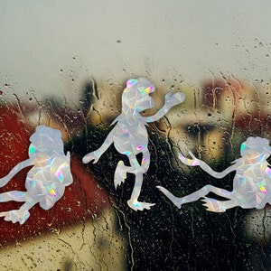 Frogs Suncatcher Sticker Set: Rainbow Window Decals
