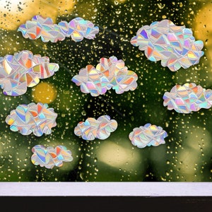 Cloud Suncatcher Stickers / Rainbow Maker Window Decals / Suncatcher for Windows Set of 9 pcs Clouds