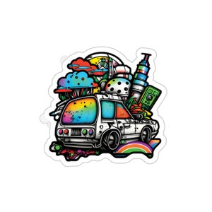 Sci-fi Car Die-Cut Sticker Version 01