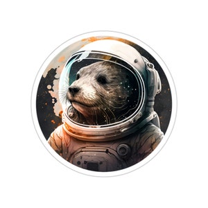 Space Otter Die-Cut Sticker Version 01