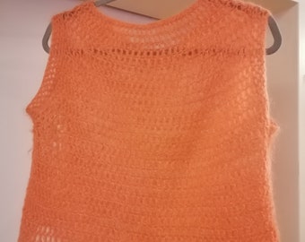 Handmade Orange Mohair Top