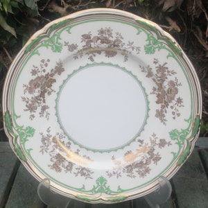 Vintage Minton Gilded Plate 22cm Green Gold Display Mintons Retro Mid Century