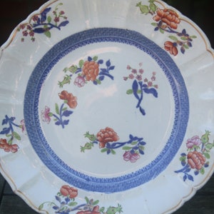 Antique 1815 Masons Patent Ironstone China Plate Georgian Dish Blue White Flower