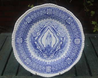 Antik tallrik Coalport 1897 Drottning Victoria Diamantjubileum Brittiska Kungafamiljen