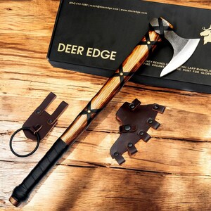 Hand Forged Axe, Viking Axe, Custom axe with Wood Handle, survival axe, Camping Axe, Birthday gift for him, Wedding Present, Groomsmen gift