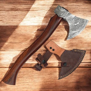 Hand Forged Axe, Viking Axe, Custom axe with Wood Handle, survival axe, Camping Axe, Birthday gift for him, Wedding Present, Groomsmen gift