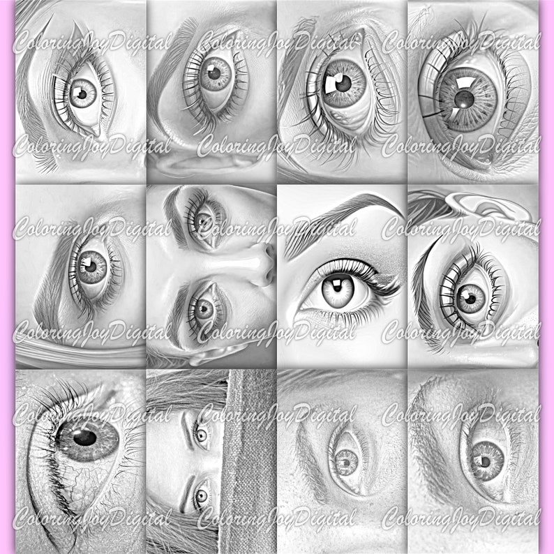 28 Realistic Eye Coloring Page Printable Adult Coloring Etsy Singapore