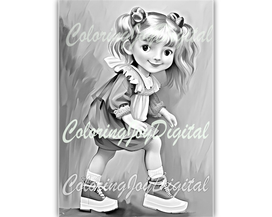 Dancer Girl Coloring Pages Grayscale Coloring Page Printable - Etsy