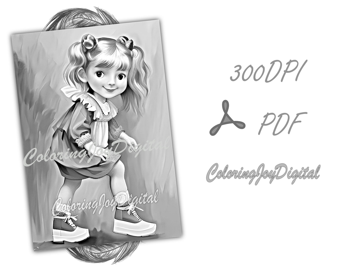 Dancer Girl Coloring Pages Grayscale Coloring Page Printable - Etsy