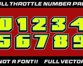 Race Car Racing Team Numbers Set Automobile Motorcycle Kart Dirt Track ...