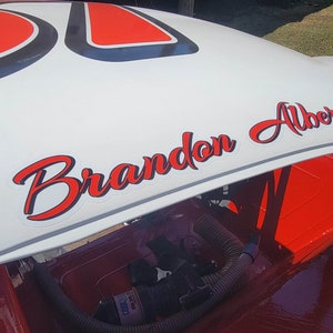 Custom Name Decal, Race Car Name Bar, Custom Decal, Outdoor, Motorsport Decals, Customizable, Personalizable, Race Team Decals, Driver Decal
